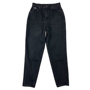 Chic Vintage 80s 90s Mom Jeans  Women's Size 14  High Rise Tapered Black Denim